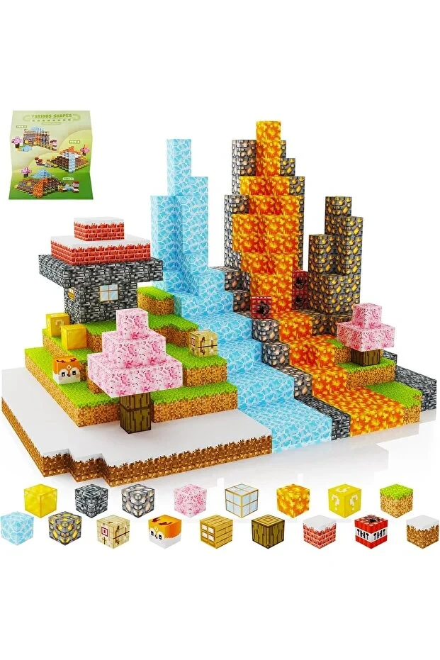 100-piece magnetic building blocks - Montessori STEM sensory building toys for children aged 3 to 13, for boys