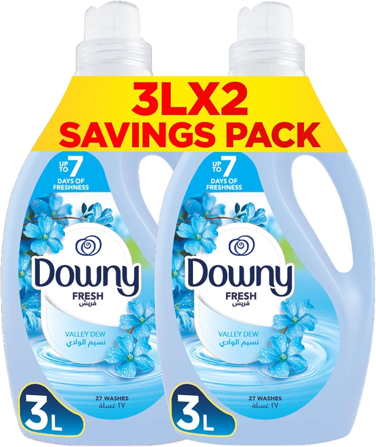 Downy Valley Dew 3L Dual Pack, Regular Fabric Softener, Dilute | blue